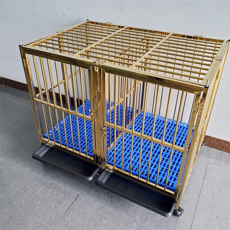 Single layer double door folding customizable heavy duty collapsible dog cage double door stackable dog cage crates