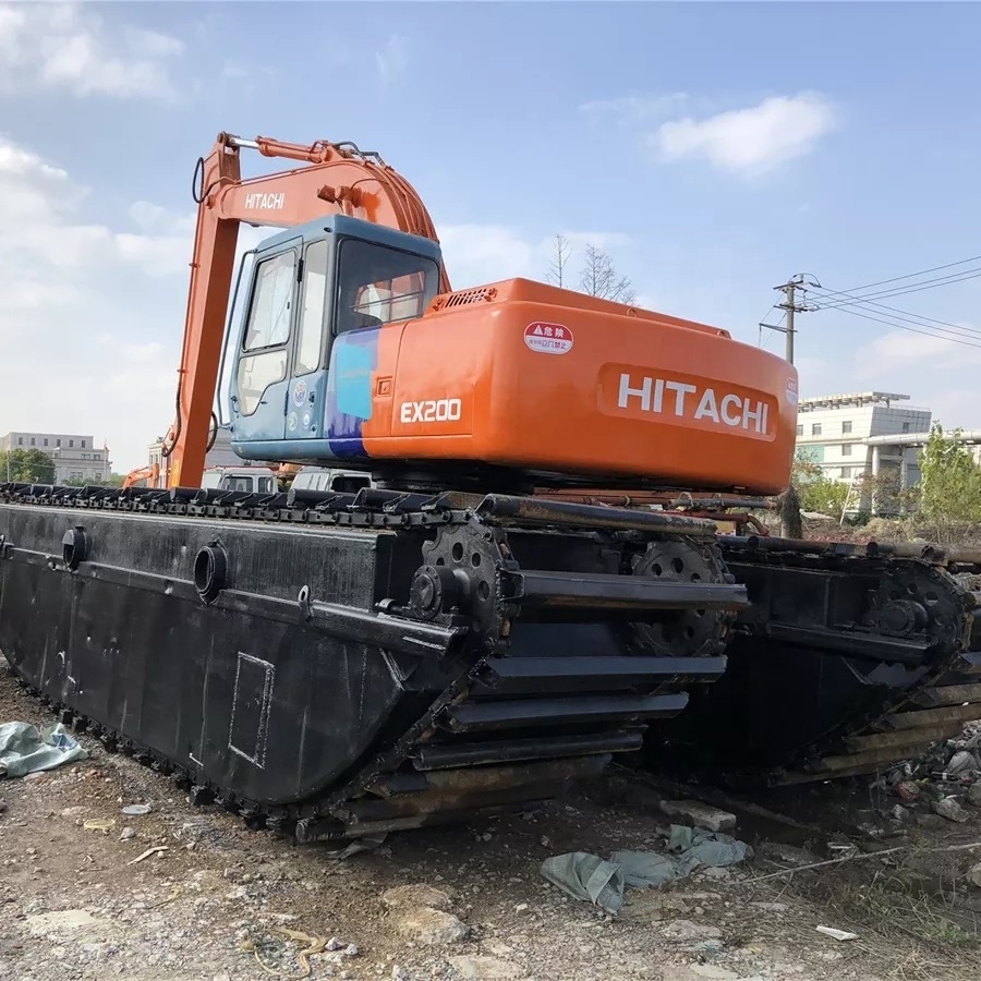 Japan made 20 ton used hitachi amphibious marsh buggy excavator price ex200 ex200lc ex210 ex220