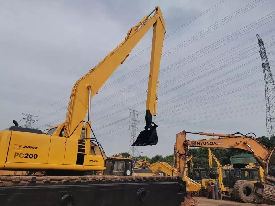 floating track dredging used komatsu amphibious crawler excavator for sale boat excavator pc200 pc220