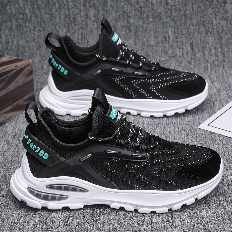 2022 men's summer new running shoes flying woven breathable air cushion sports shoes fashion Korean men's casual shoes