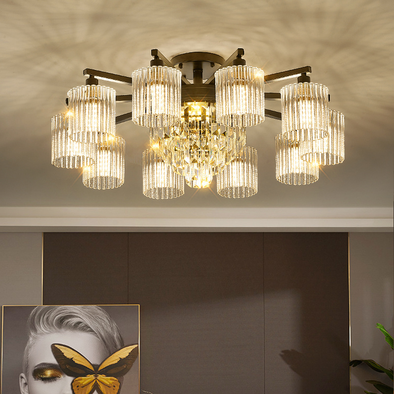 Nordic Light Luxury Ceiling Light New Gold Black Living Room, Restaurant, Bedroom, Low Space Light Fixture