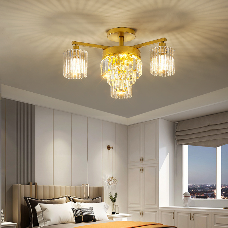 Nordic Light Luxury Ceiling Light New Gold Black Living Room, Restaurant, Bedroom, Low Space Light Fixture