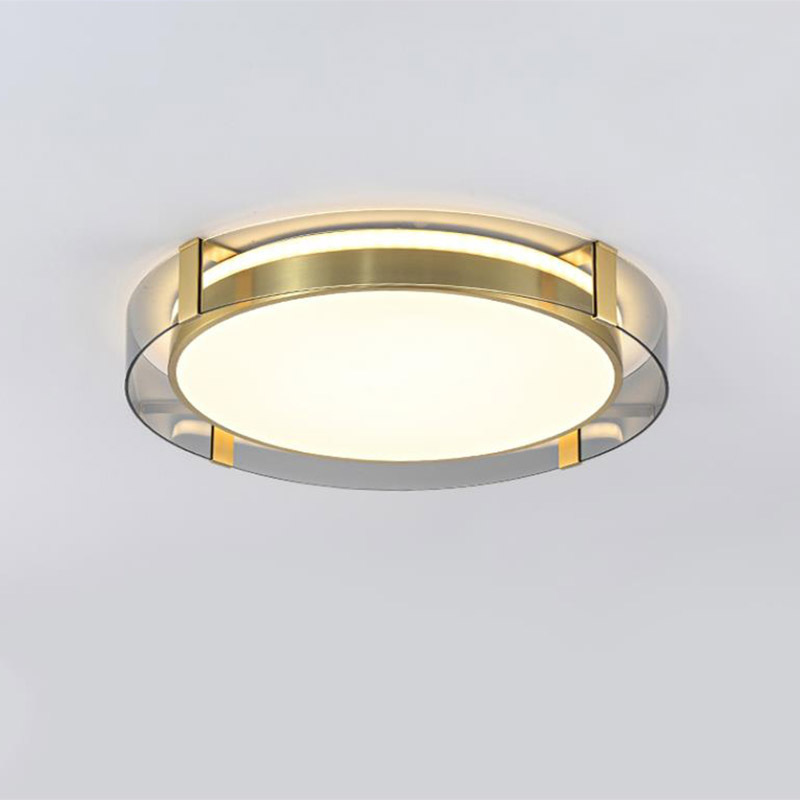 Chinese made new copper ceiling light, modern all copper glass ceiling light for guest rooms, bedrooms, basements