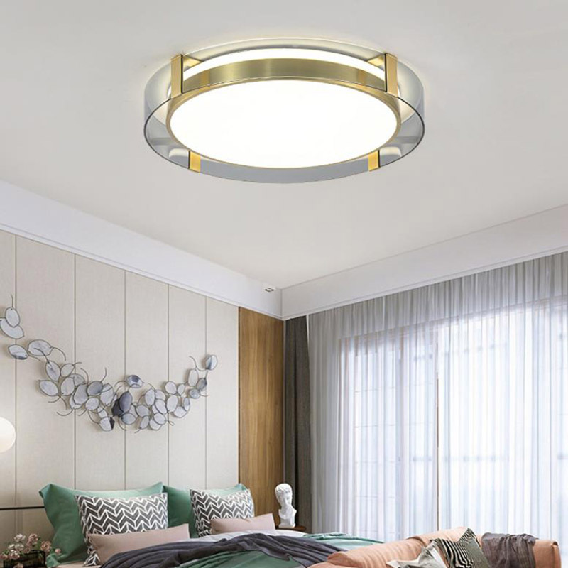 Chinese made new copper ceiling light, modern all copper glass ceiling light for guest rooms, bedrooms, basements