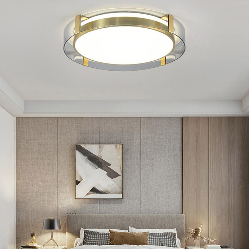 Chinese made new copper ceiling light, modern all copper glass ceiling light for guest rooms, bedrooms, basements