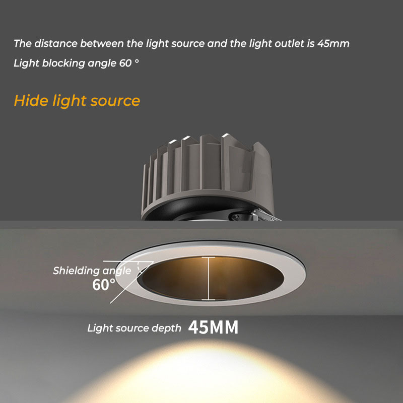 High lumen quality embedded anti glare spotlight LED ceiling light indoor Cob spotlight