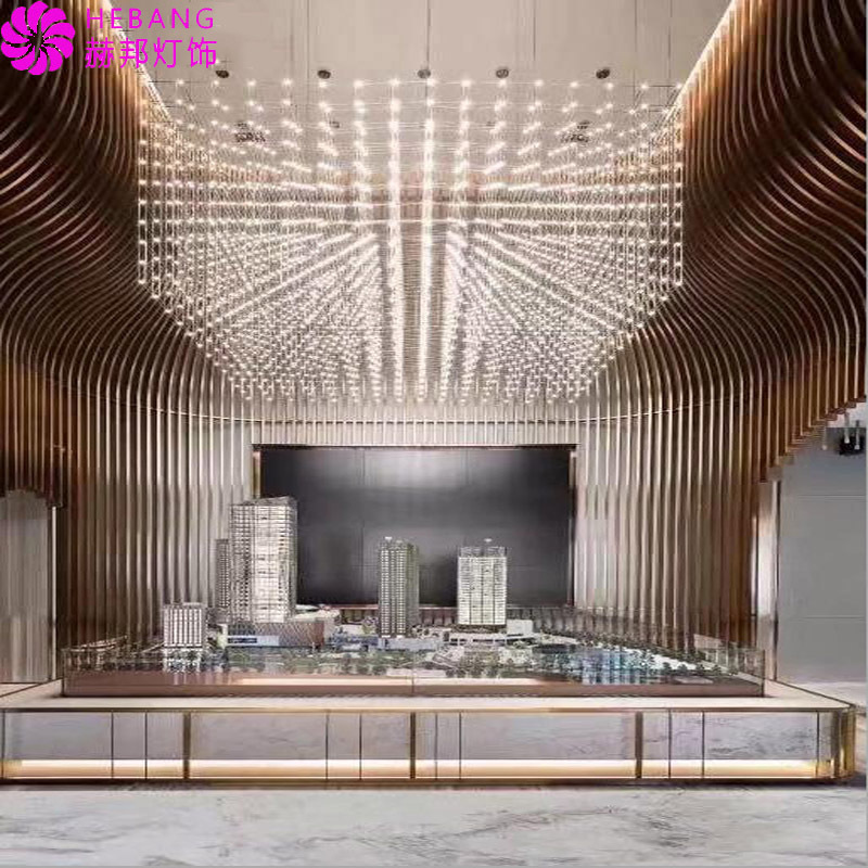 Customizable Hotel Luxury LED Glass Chandelier E14 Base 110-240V Stainless Steel Ceiling Mounted Large Chandelier Lobby Decor