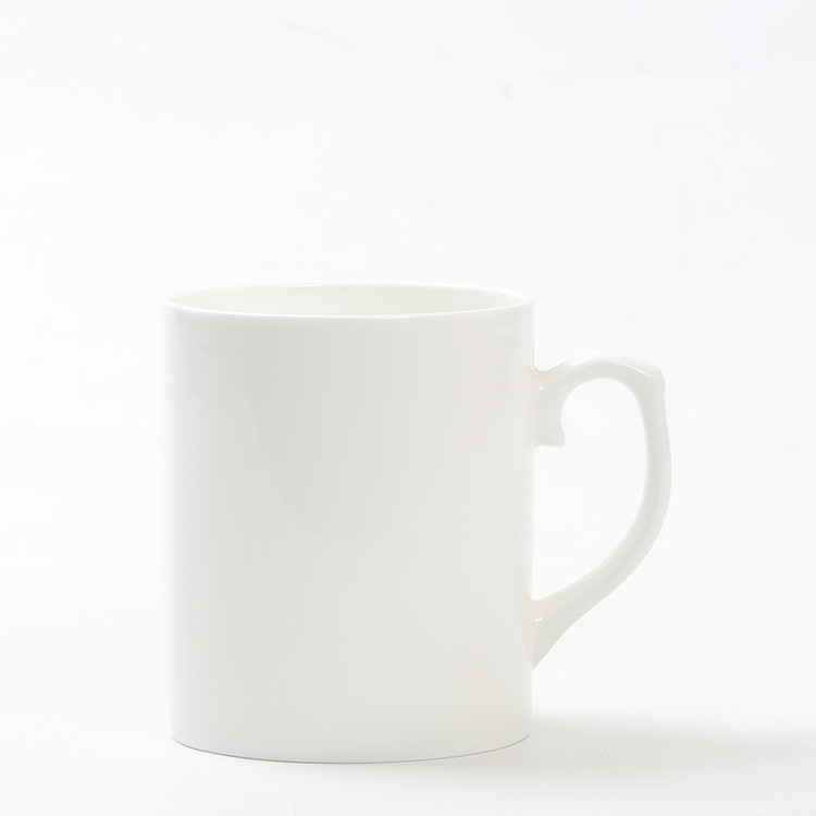 Chinese Manufacturer Wholesale Different Shape Model White Blank Fine Bone China Custom Logo Coffee Mug