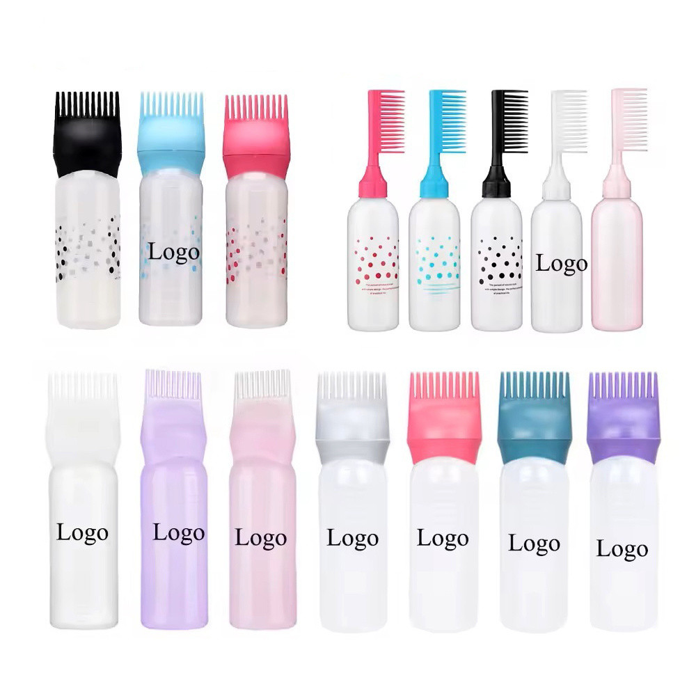 60oz Custom Logo Barber Salon Oil Comb Dye Applicator Shampoo Hair Coloring Styling Hair Dye Bottle with Hollow Comb