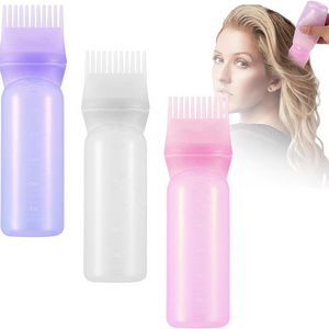 60oz Custom Logo Barber Salon Oil Comb Dye Applicator Shampoo Hair Coloring Styling Hair Dye Bottle with Hollow Comb