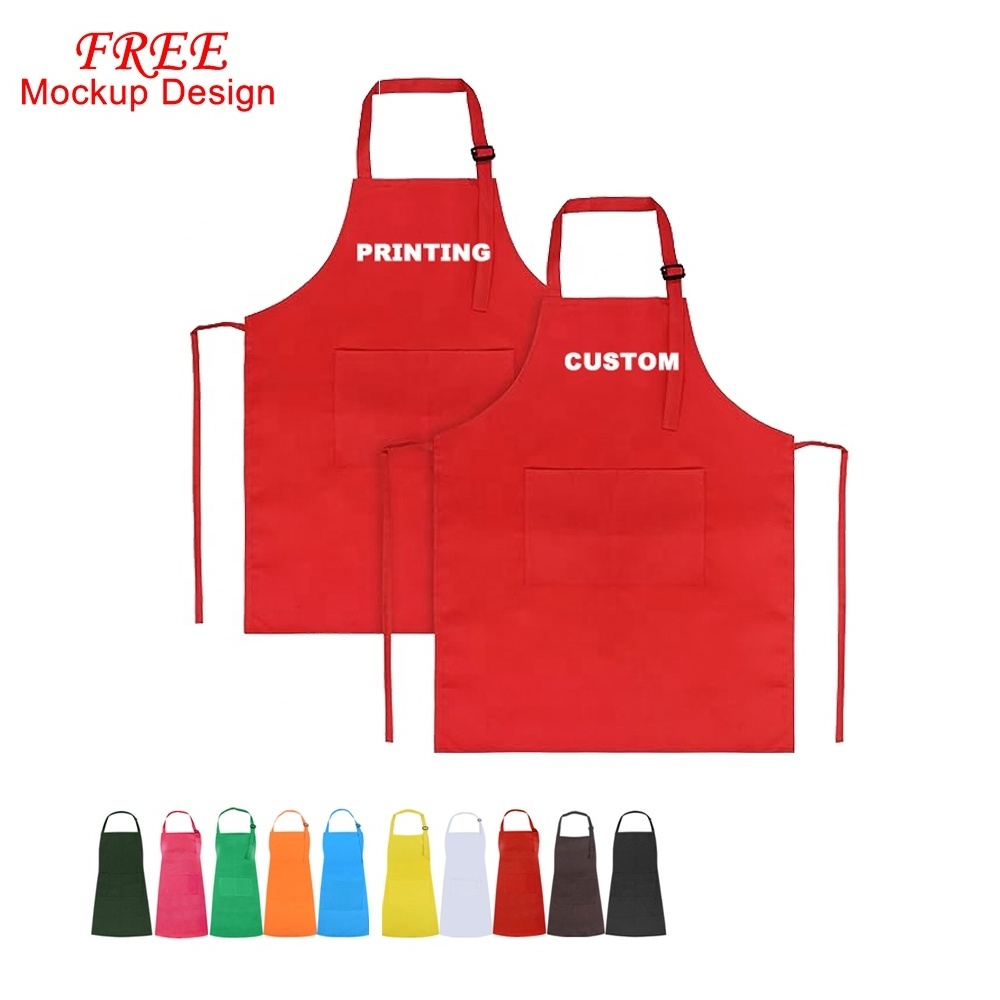 Cheap Kitchen Apron Adjustable Children Painting Cooking red Kids Apron Customized Kids Chef Hat And Apron