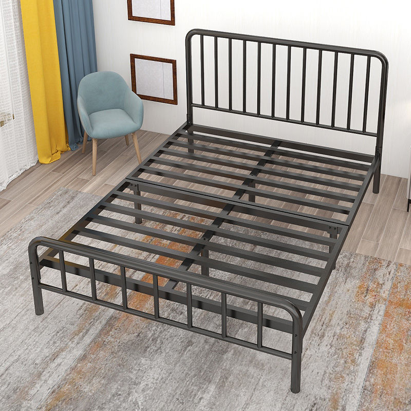 Wholesale Cheap Black Blue Single Size Metal Bed Frames Wrought Iron Bed