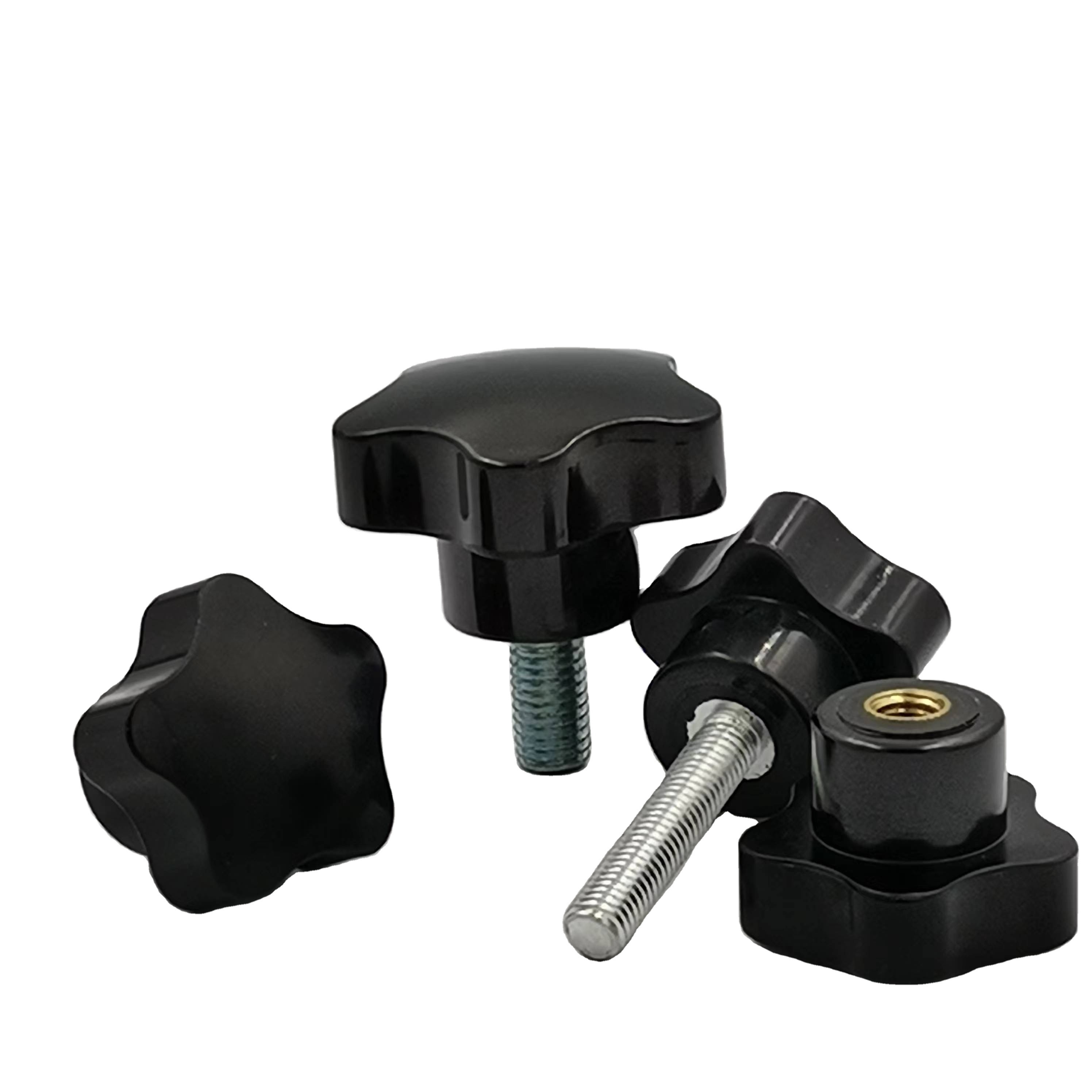 BEST factory price internal and external thread knob machine bakelite handle nut plastic clamping star knob M8