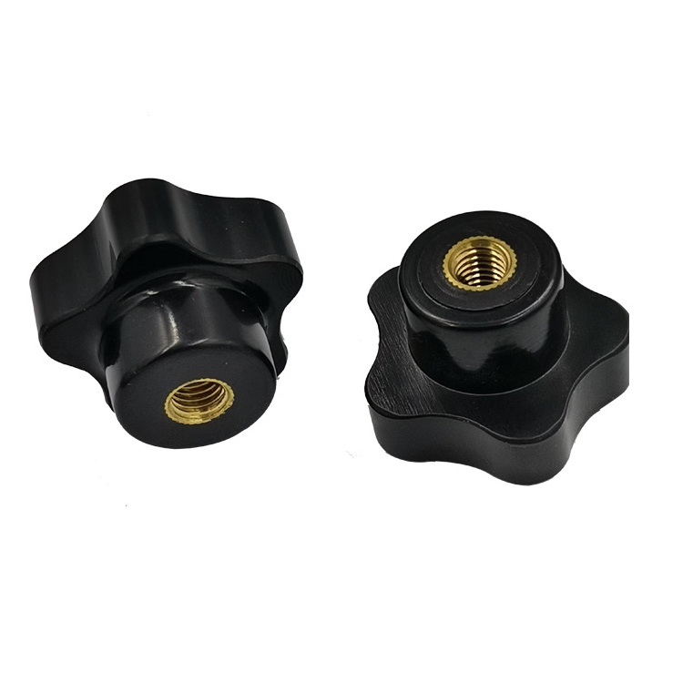 Hot Sale Black Industrial Machining Polishing Drawer Knob Furniture Cabinet Handle Kitchen Knobs Bakelite Star Knob