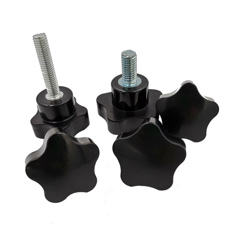 Hot Sale Black Industrial Machining Polishing Drawer Knob Furniture Cabinet Handle Kitchen Knobs Bakelite Star Knob