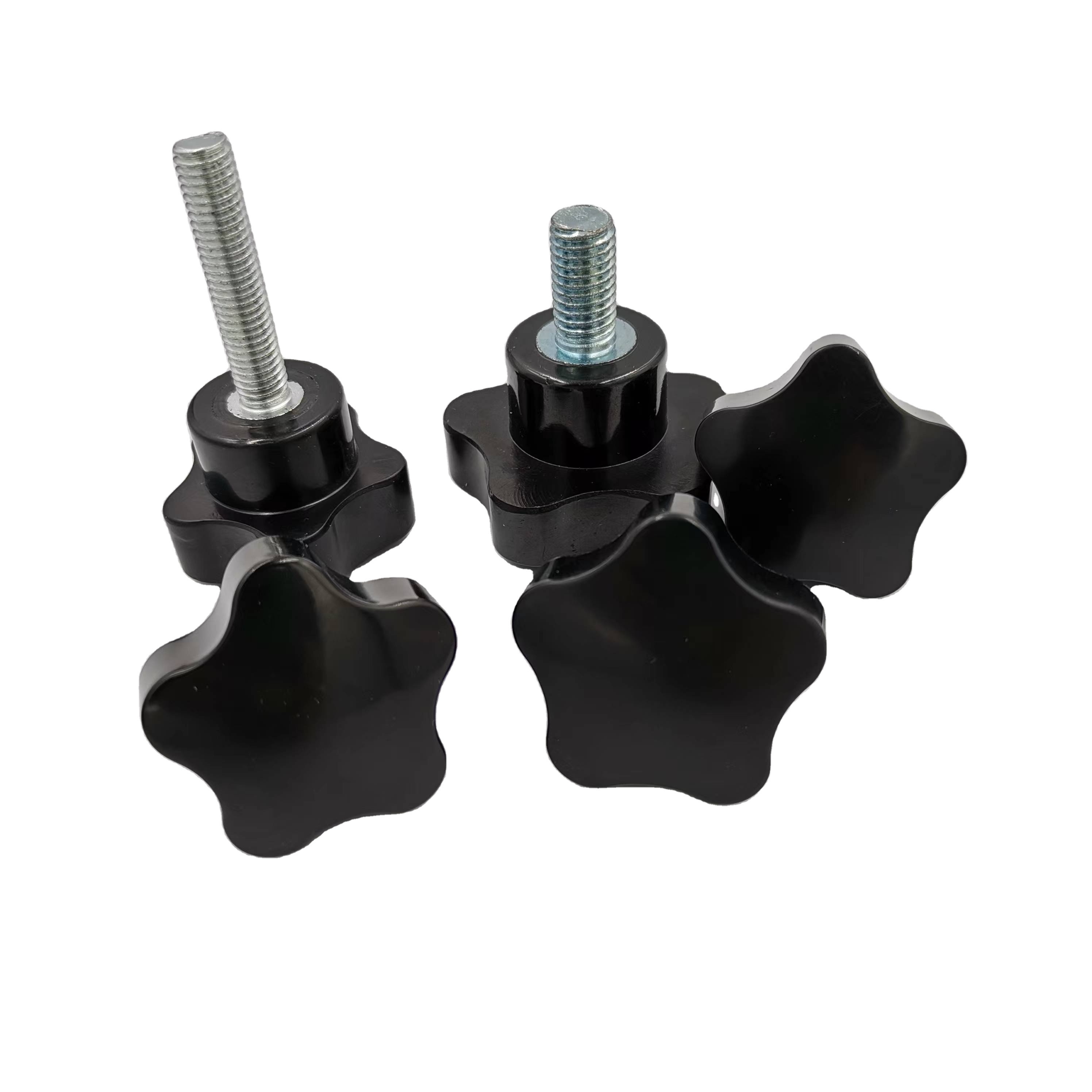 BEST factory price internal and external thread knob machine bakelite handle nut plastic clamping star knob M8