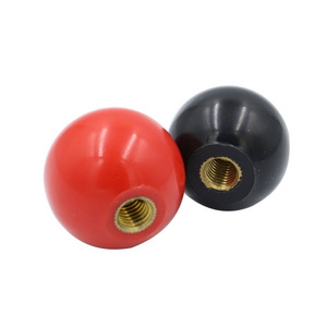 32mm 1/4 US threaded round clamping knob 1/4-20 brass thread female  bakelite clamp ball handle knob