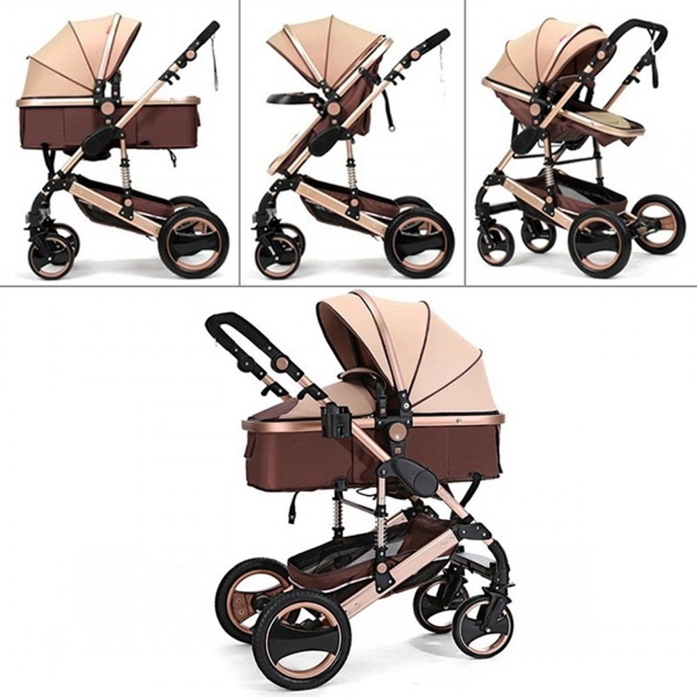 Wholesale Luxury Customized Baby Wagon Stroller Foldable Baby Pram Lightweight 3 in 1 Baby Stroller with Car Seat For Travel