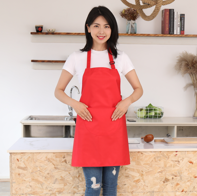 Wholesale Custom Logo Cotton Polyester Waterproof Chef Cooking Aprons For Cafe Restaurants Kitchen Apron