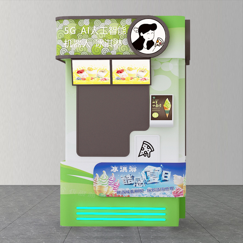 bubble tea vending machine hot/cold drinks robot arm without human operation support appearance