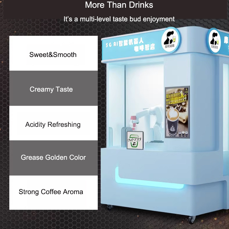 Hot Sale 3-in-1  Fully Automatic Smoothies Ice Cream Bubble Tea and Milk Tea Vending Machine Coffee Making with Robot