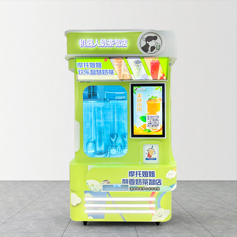 Fully automatic unmanned milk tea machine, intelligent touch screen ordering, 24H unmanned vending robot