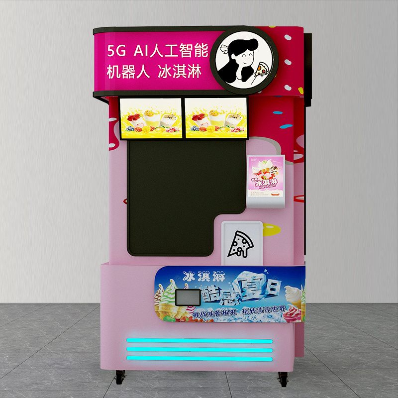 bubble tea vending machine hot/cold drinks robot arm without human operation support appearance