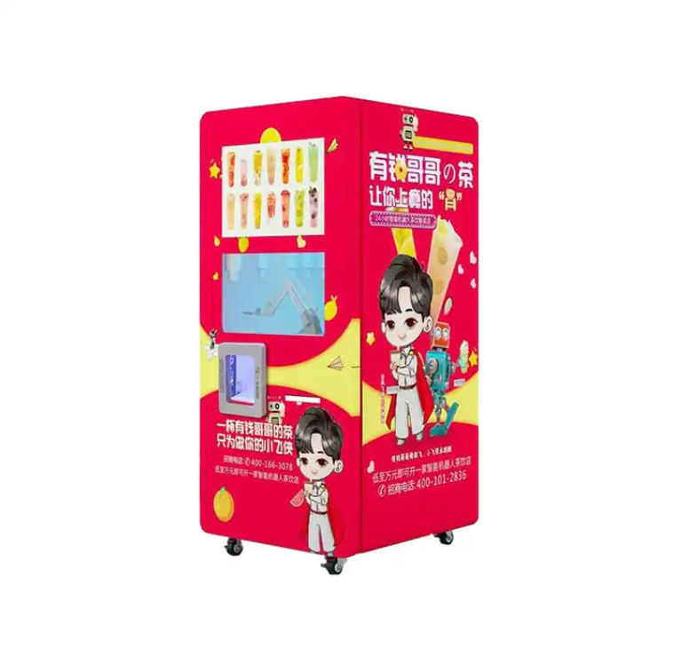 hot sale THLEE bubble tea vending machine 24 hours high efficiency robot arm Hotel Subway Station Shopping Mall vending machine