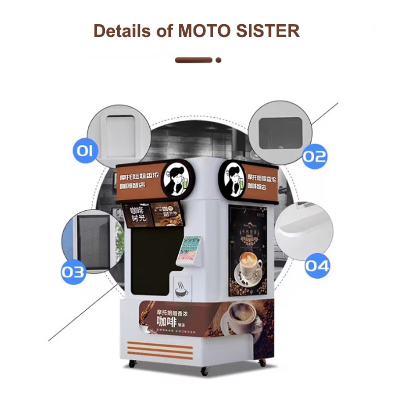 Automatic Shopping Mall 24 hours Opening Beauty Coffee Vending Machine for Foods and Drinks Coffee Robot Vending Machine