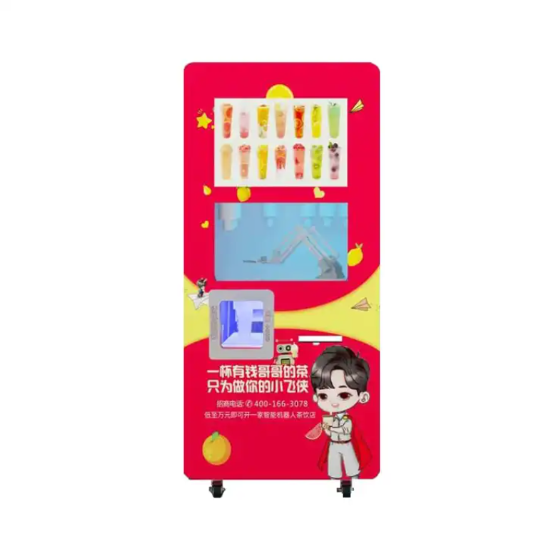 hot sale THLEE bubble tea vending machine 24 hours high efficiency robot arm Hotel Subway Station Shopping Mall vending machine