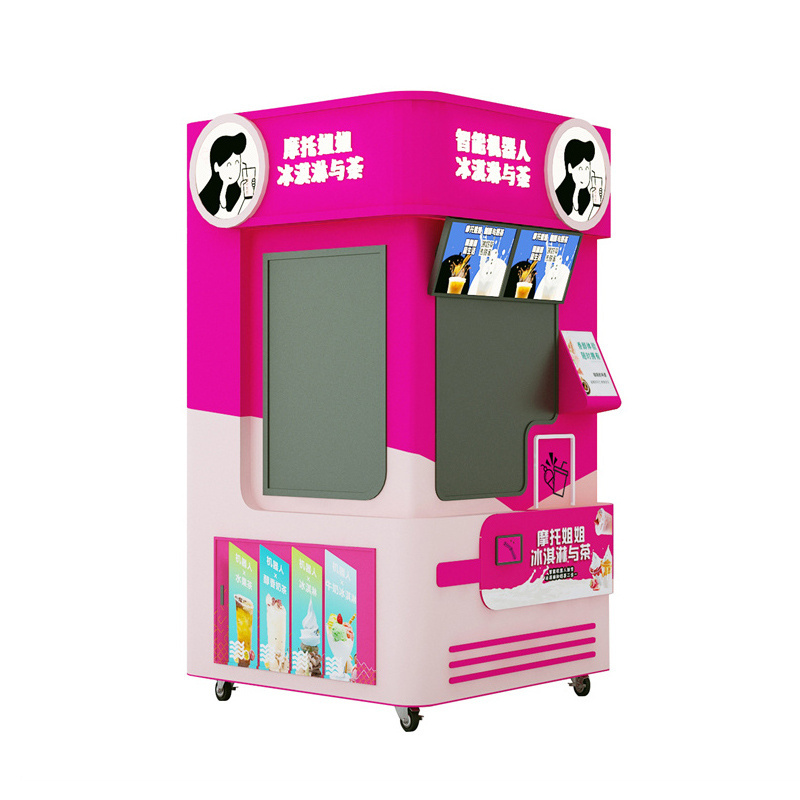 Hot saling Smart Milk Tea Vending Machine Robot Arm Bubble Tea Equipment Vending Machine For Sale