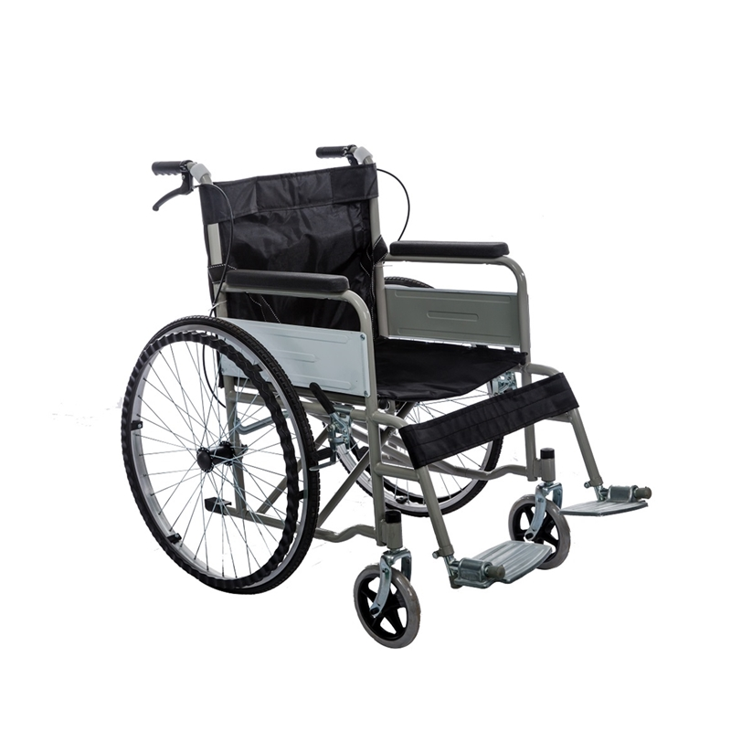 portable disabled foldable manual wheel chair 24 inch solid tire wheelchair for elderly