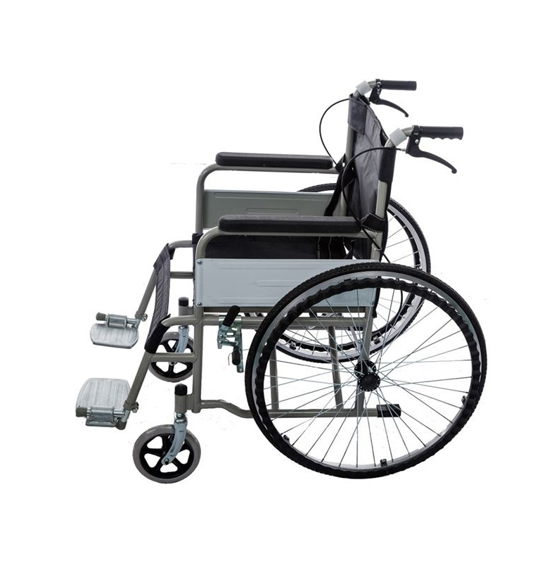 portable disabled foldable manual wheel chair 24 inch solid tire wheelchair for elderly