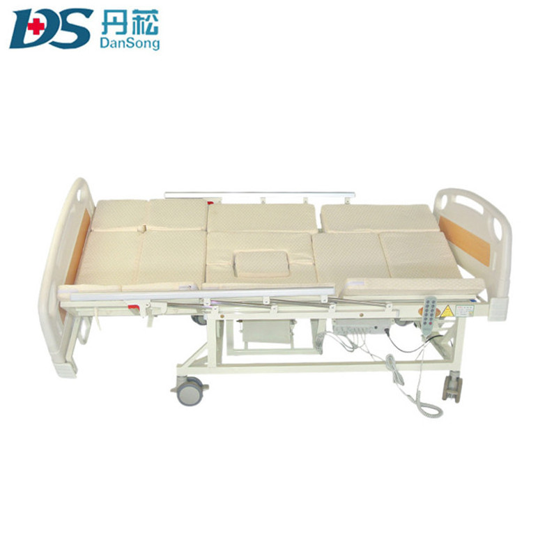 Cheap price disabled elderly electric home care medical hospital bed with toilet