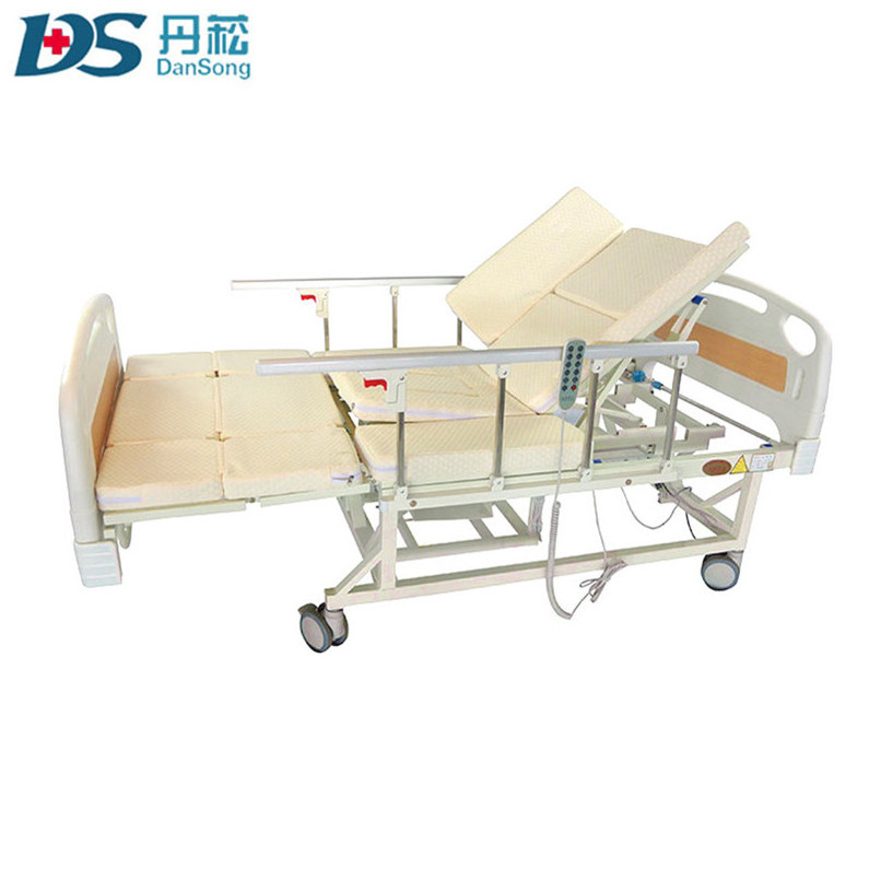 Cheap price disabled elderly electric home care medical hospital bed with toilet