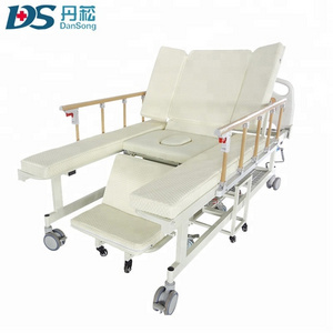 Cheap 5 function manual adjustable elderly home nursing medical hospital wheelchair cum bed with toilet