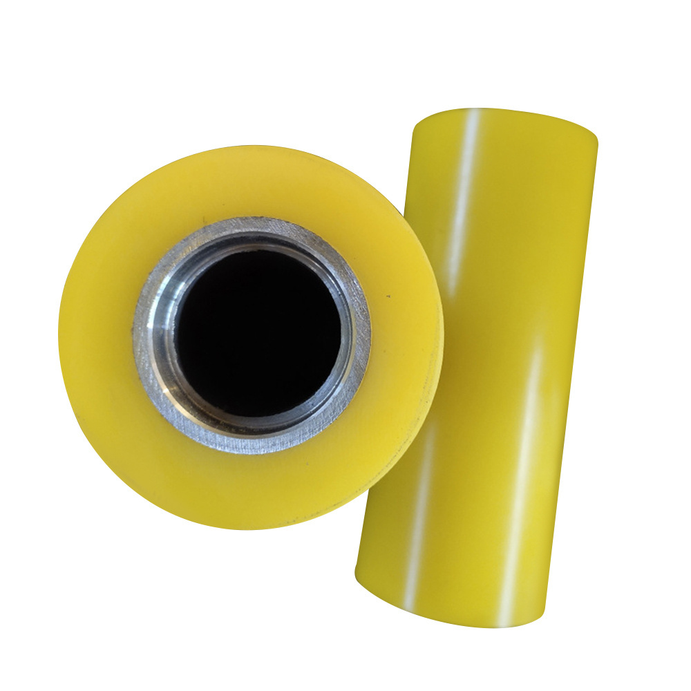 rollers pu silicone rubber urethane polymer plastic thermoplastic 95 a polyurethane roller with bearings  for conveyor