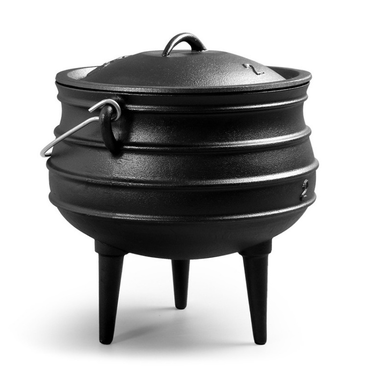 Traditional african cheap cast iron stewpot cauldron 1#2#3#4# Camping outdoor Cookware Three Legs Cast Iron Potjie Pot for sale