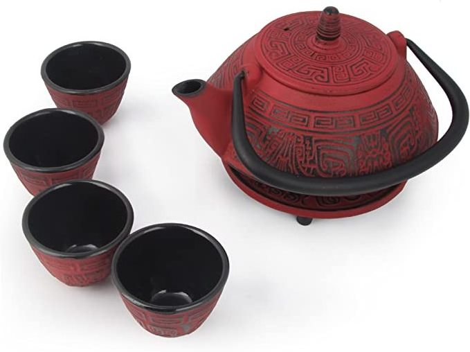 Hot sale Chinese traditional tea kettle 400/800ml Japanese antique vintage cast iron teapot enamel kettle tea set