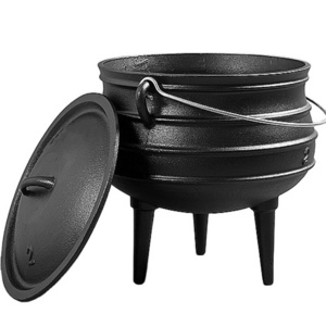 Customizable Cast Iron Outdoor Cookware Africa Large Cauldron Cooking Dutch oven 1.2/2/3/6/8/9/ 13.5 L South Africa Potjie Pot