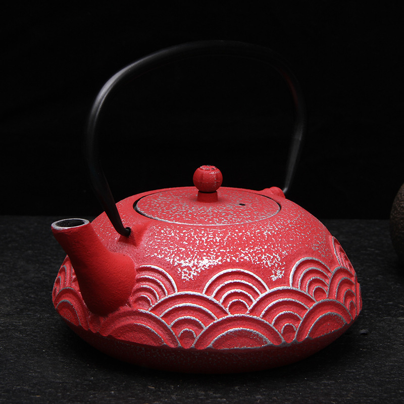 OEM color gold red black iron teapot water tea pot kettle with infuser