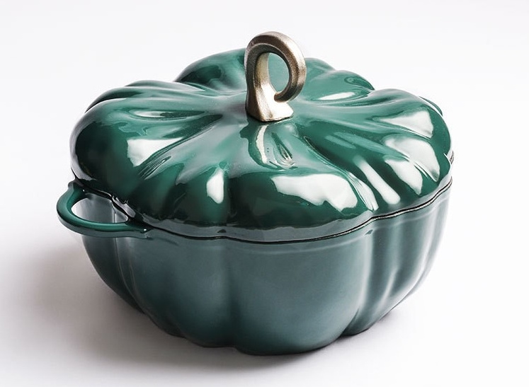 high quality Cast Iron Cookware Stock Pot 16/20/25cm orange green Enamel Saucepan Halloween Pumpkin Pot with lid