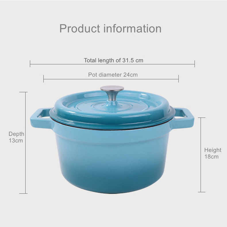 China Factory new design cooking cookware red blue grey green pink enamel pot iron cast dutch oven  cast iron pot casserole