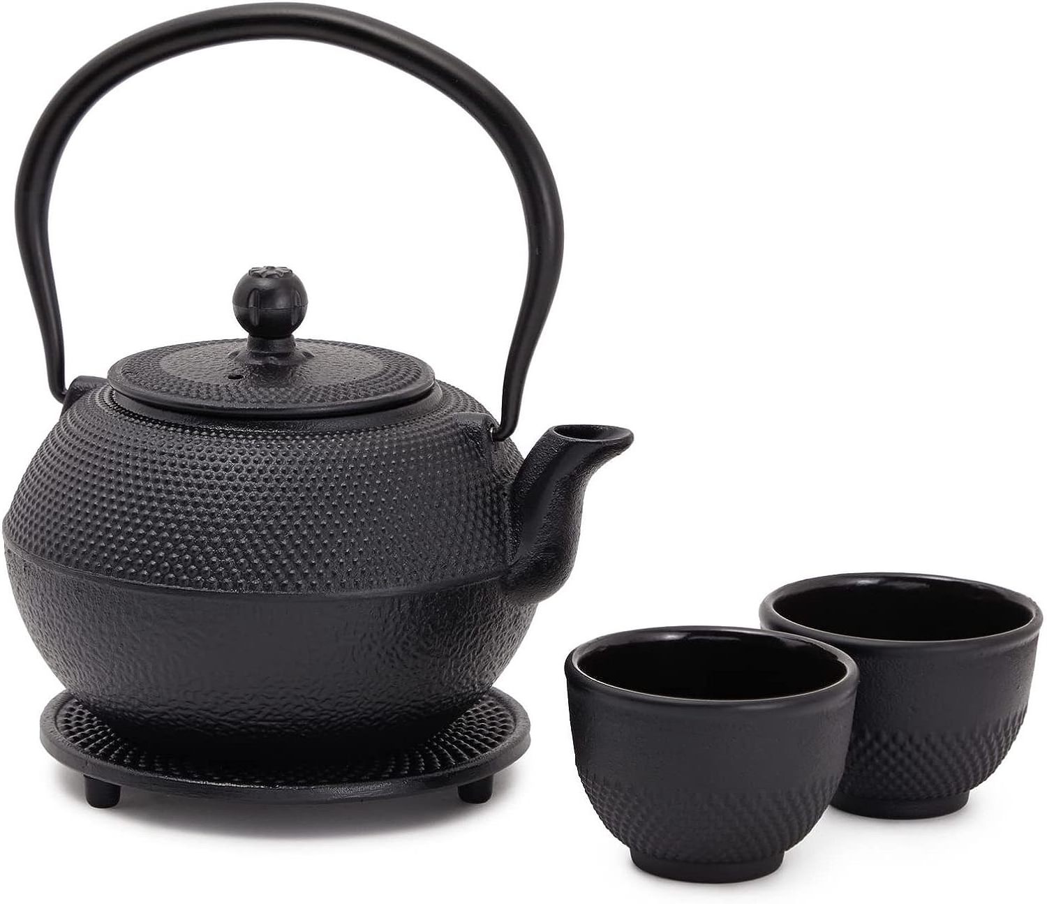 Cast Iron Teapot, Japanese Tetsubin Tea Pot with Infuser for Loose Leaf and Tea Bags, Tea Kettle Coated with Enameled Interior