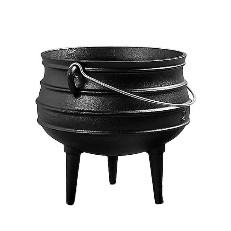 Hot sale Metal Cauldron Preseasoned Cast Iron Camping Dutch Oven 2/3/6/8/9 L South Africa Potjie Pot With Lid and 3 Legs