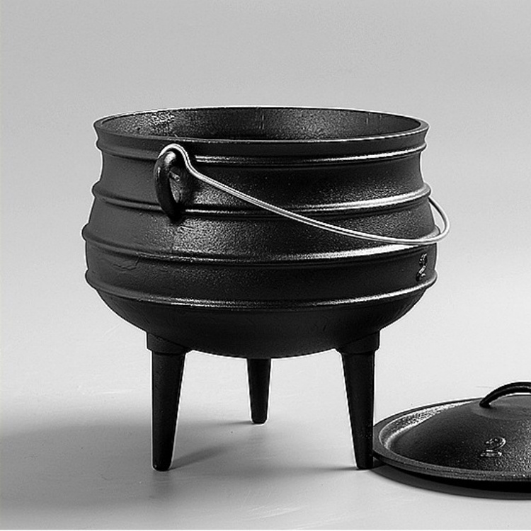 Traditional african cheap cast iron stewpot cauldron 1#2#3#4# Camping outdoor Cookware Three Legs Cast Iron Potjie Pot for sale