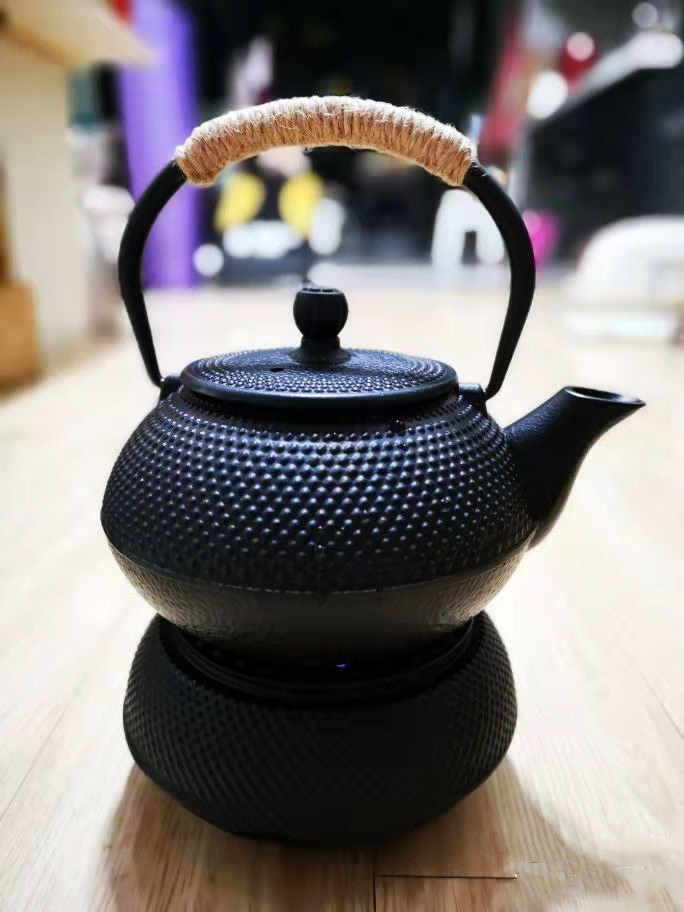 Cast Iron Teapot, Japanese Tetsubin Tea Pot with Infuser for Loose Leaf and Tea Bags, Tea Kettle Coated with Enameled Interior