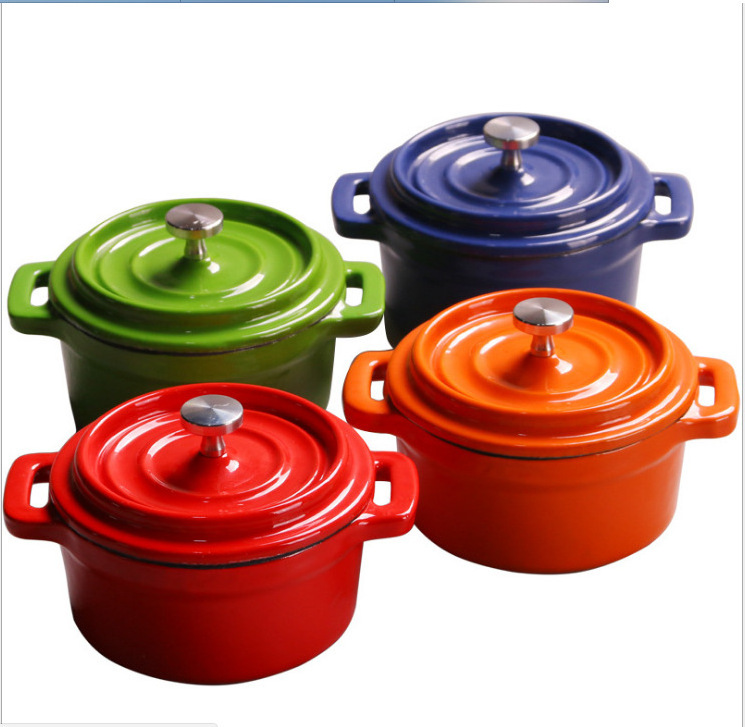 China Factory new design cooking cookware red blue grey green pink enamel pot iron cast dutch oven  cast iron pot casserole