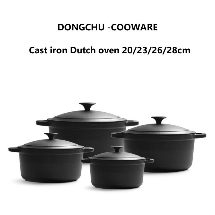 Pre Seasoned Dutch Oven with Dual Handles Cast Iron Pot Metal Material Dutch Oven for Pasta for Slow Cooking