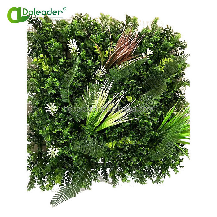 Doleader Greenery System Vertical Garden Decorative Faux Plant Panels Artificial Green Flower Wall Panel